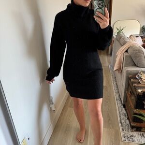 Hollister Black Long Sleeve Turtleneck Dress
